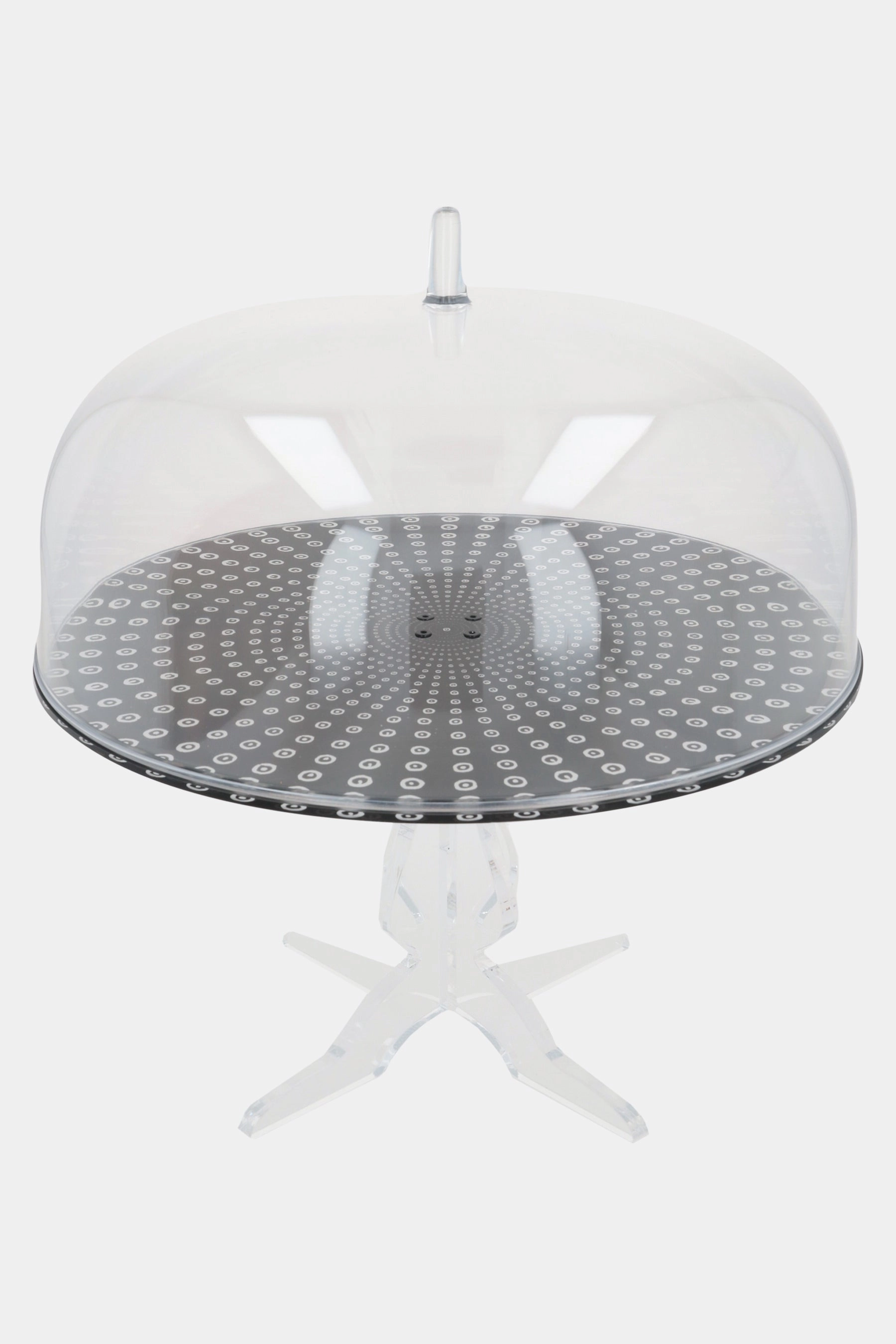 circles print plexiglass cake stand
