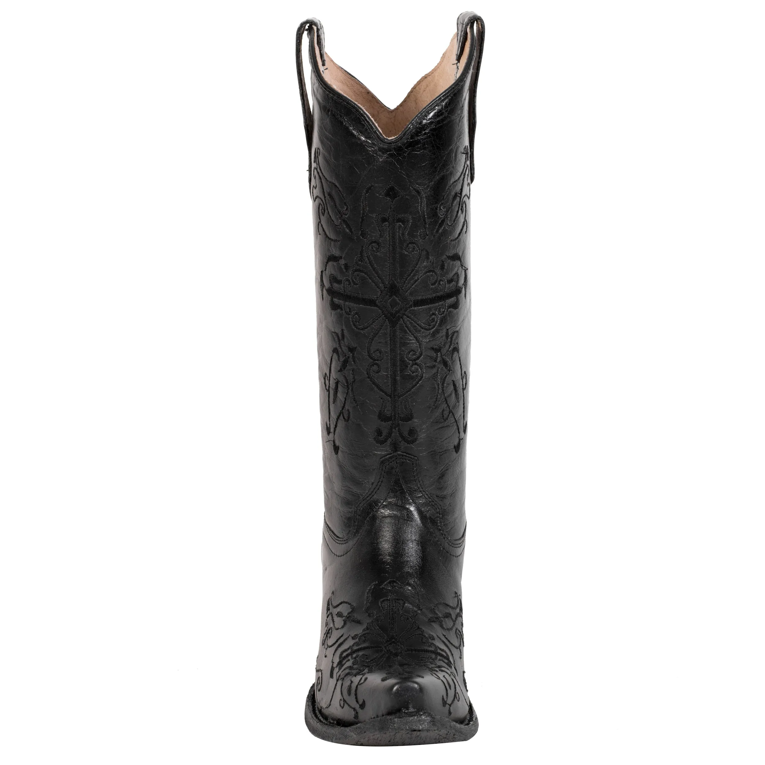 Corral Boots Womens Leather Circle G Cross Black Snip Toe Cowgirl 10 M