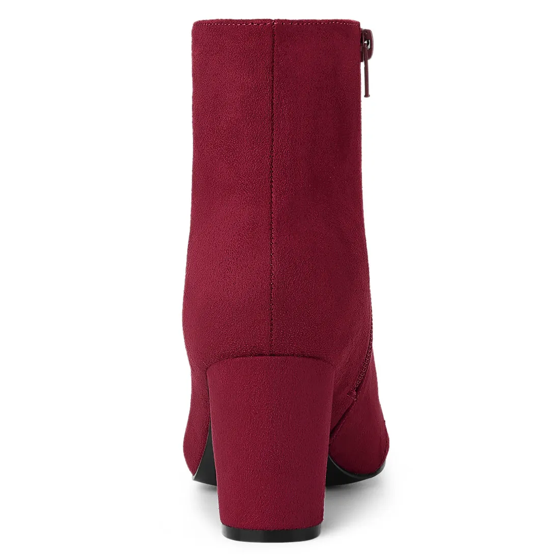 Dress Side Zip Chunky Heel Ankle Boots