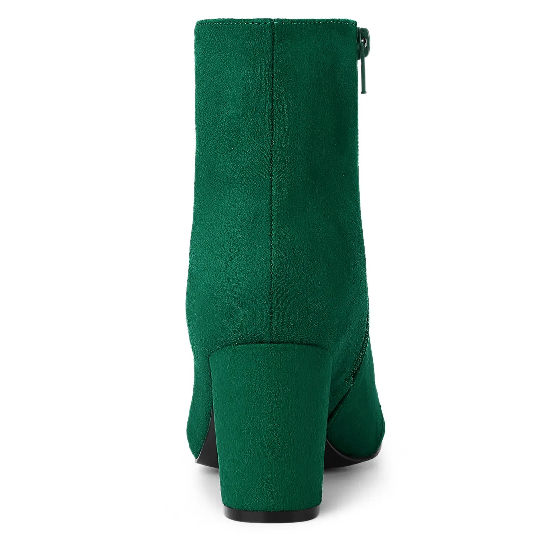 Dress Side Zip Chunky Heel Ankle Boots