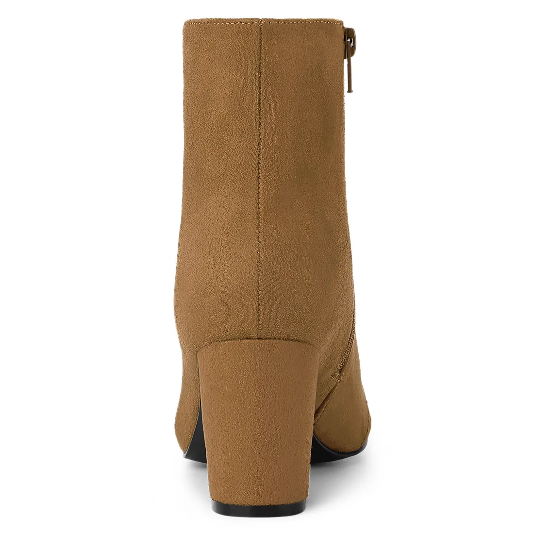 Dress Side Zip Chunky Heel Ankle Boots