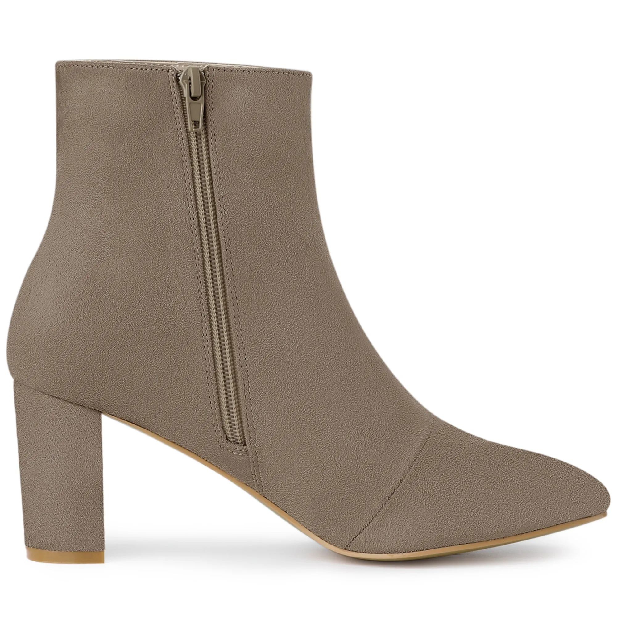 Dress Side Zip Chunky Heel Ankle Boots