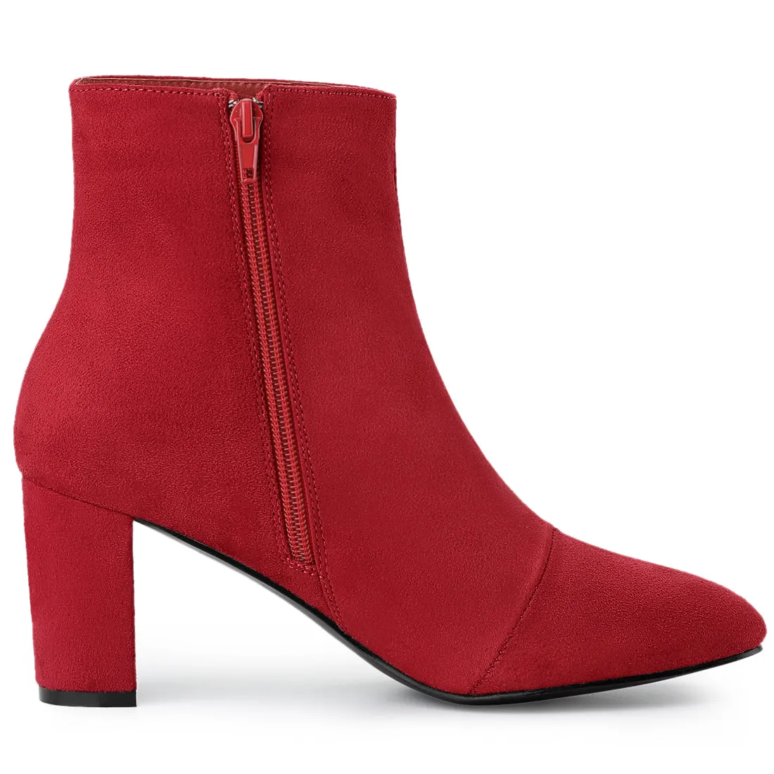 Dress Side Zip Chunky Heel Ankle Boots