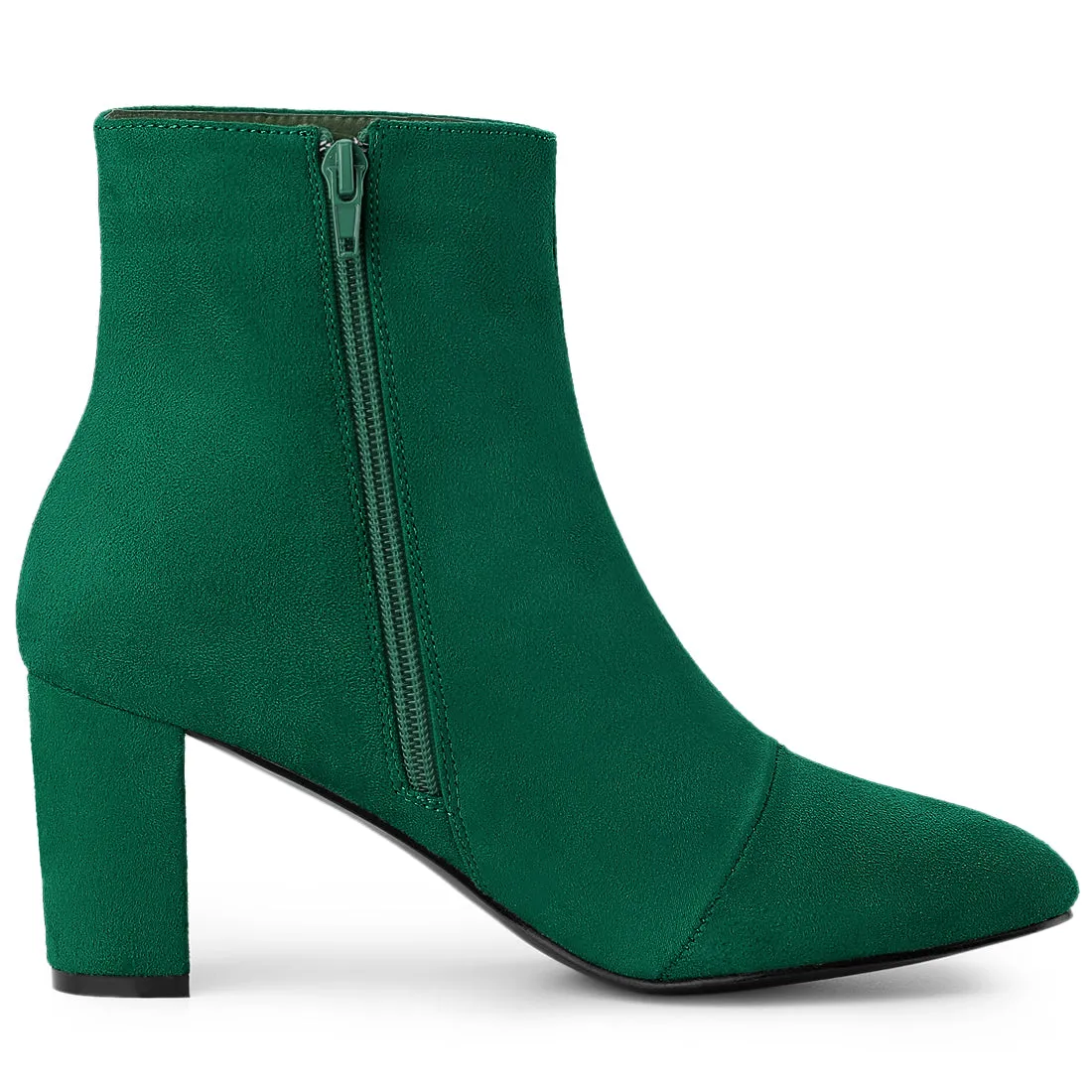 Dress Side Zip Chunky Heel Ankle Boots
