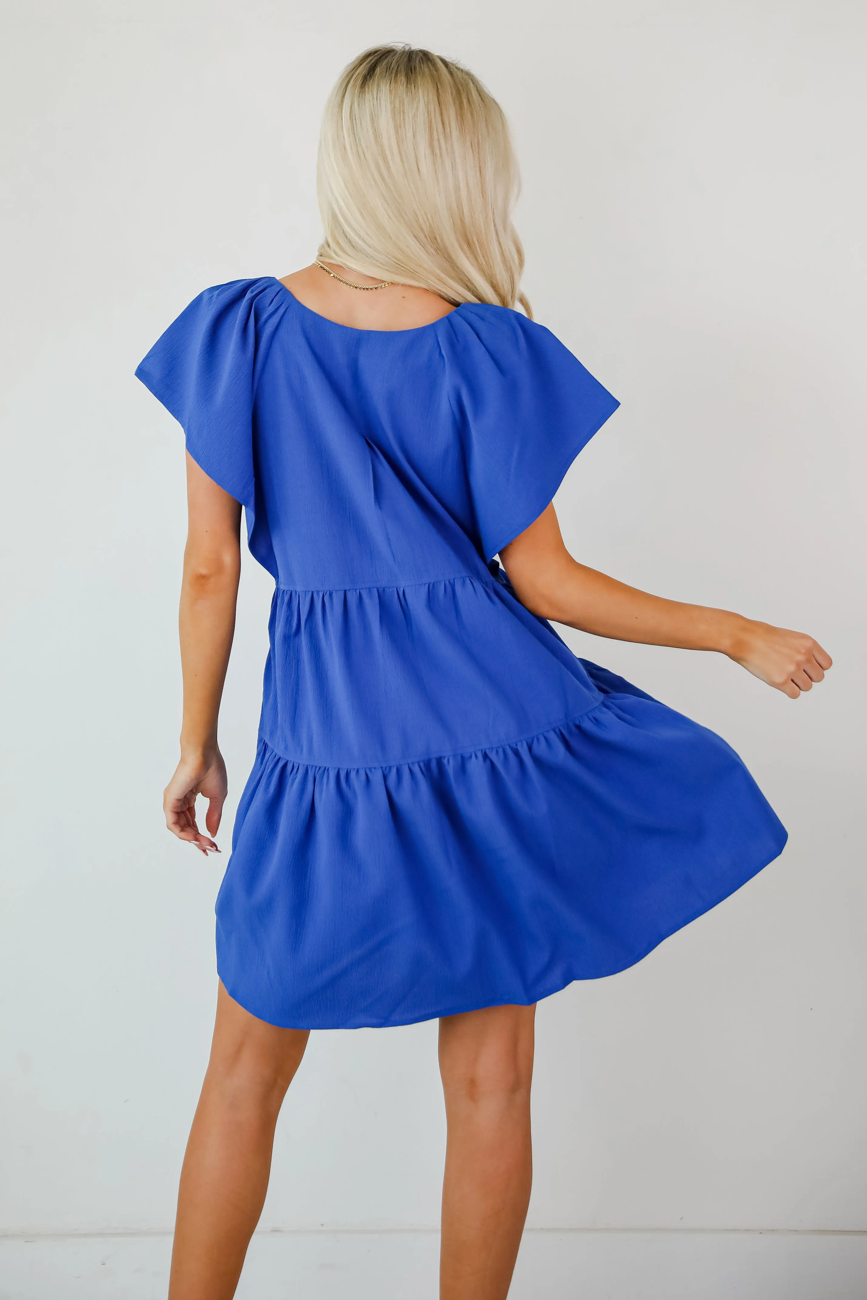 Easily The Cutest Blue Tiered Mini Dress