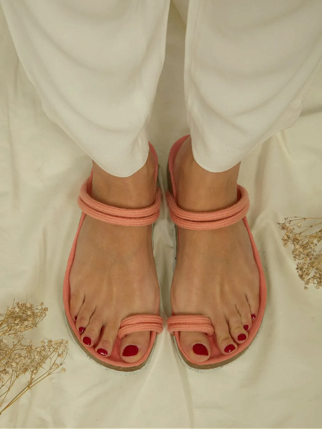 El Teide Vegan Cotton Rope & Cork Sandals | Sunrise