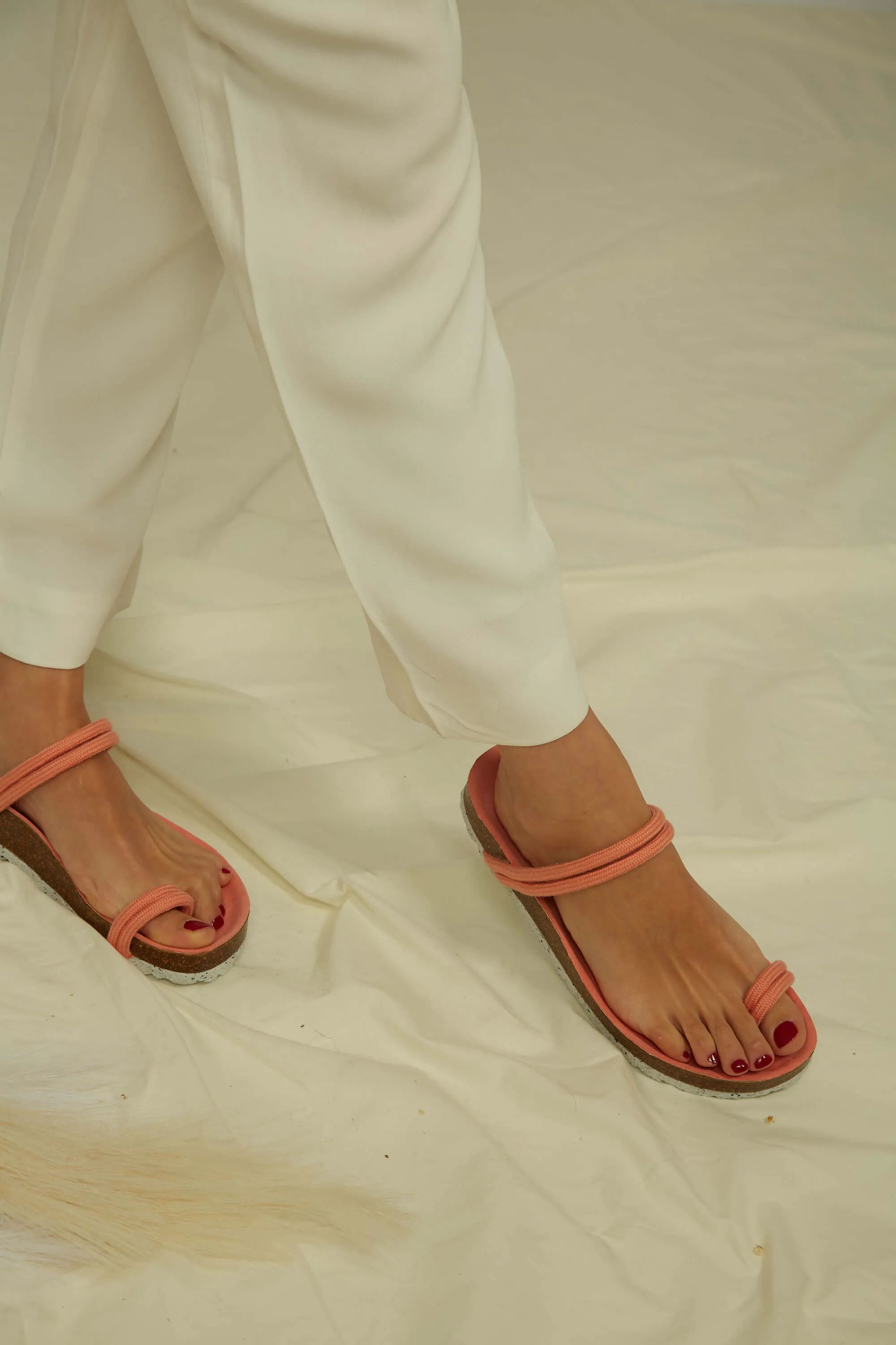 El Teide Vegan Cotton Rope & Cork Sandals | Sunrise