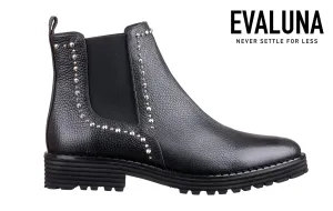 Eva Studs Black Leather