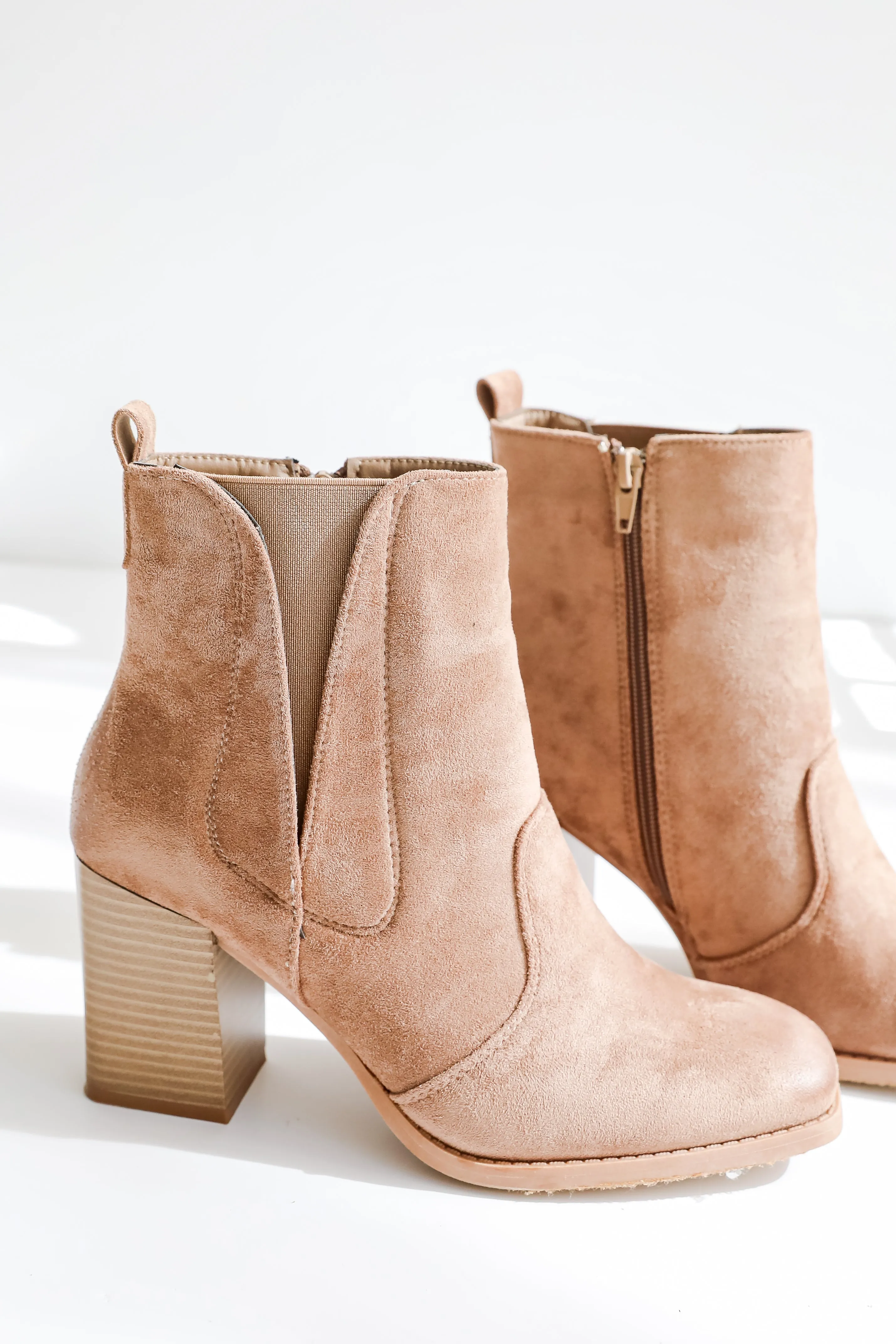 FINAL SALE - Finding My Way Taupe Suede Booties
