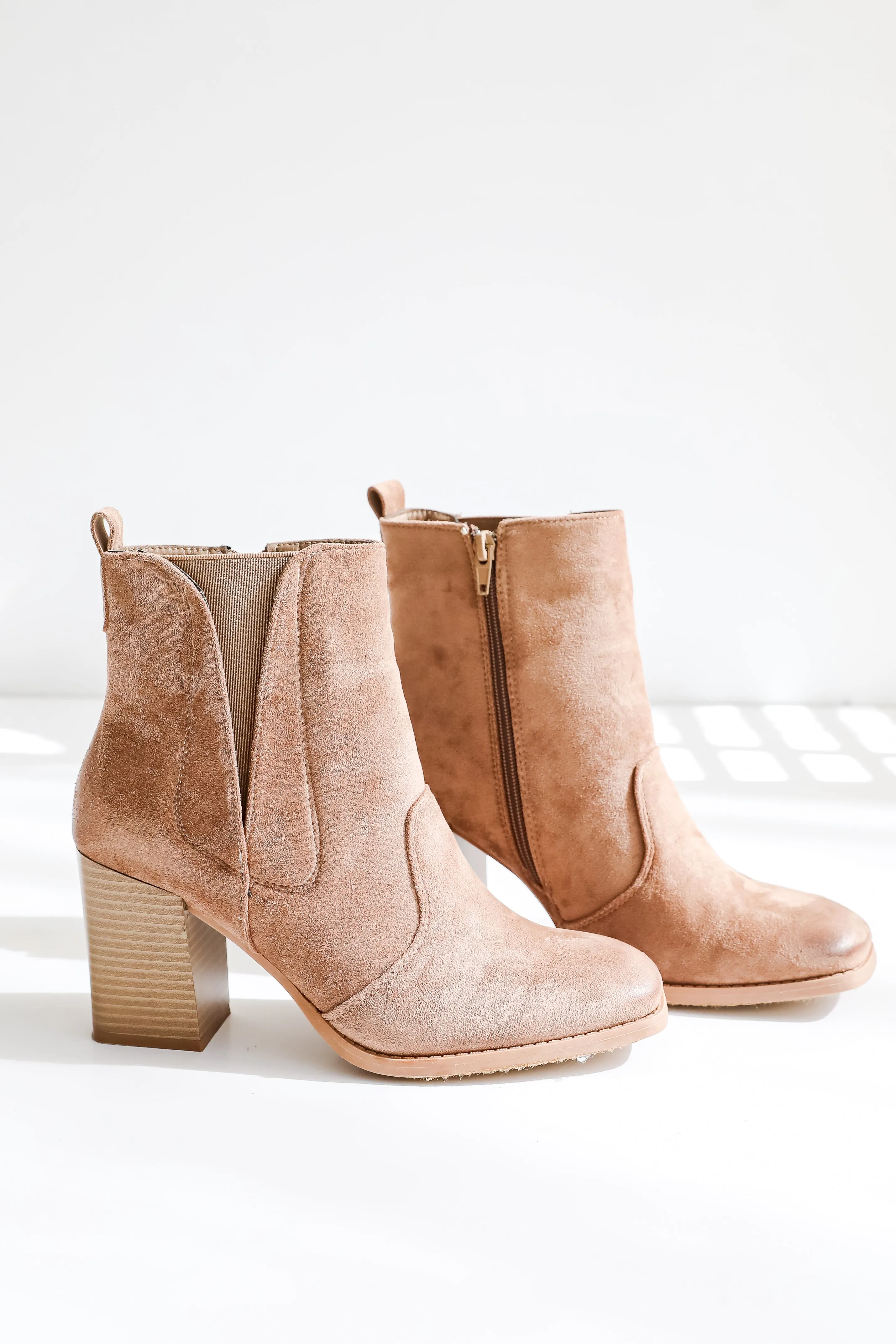 FINAL SALE - Finding My Way Taupe Suede Booties