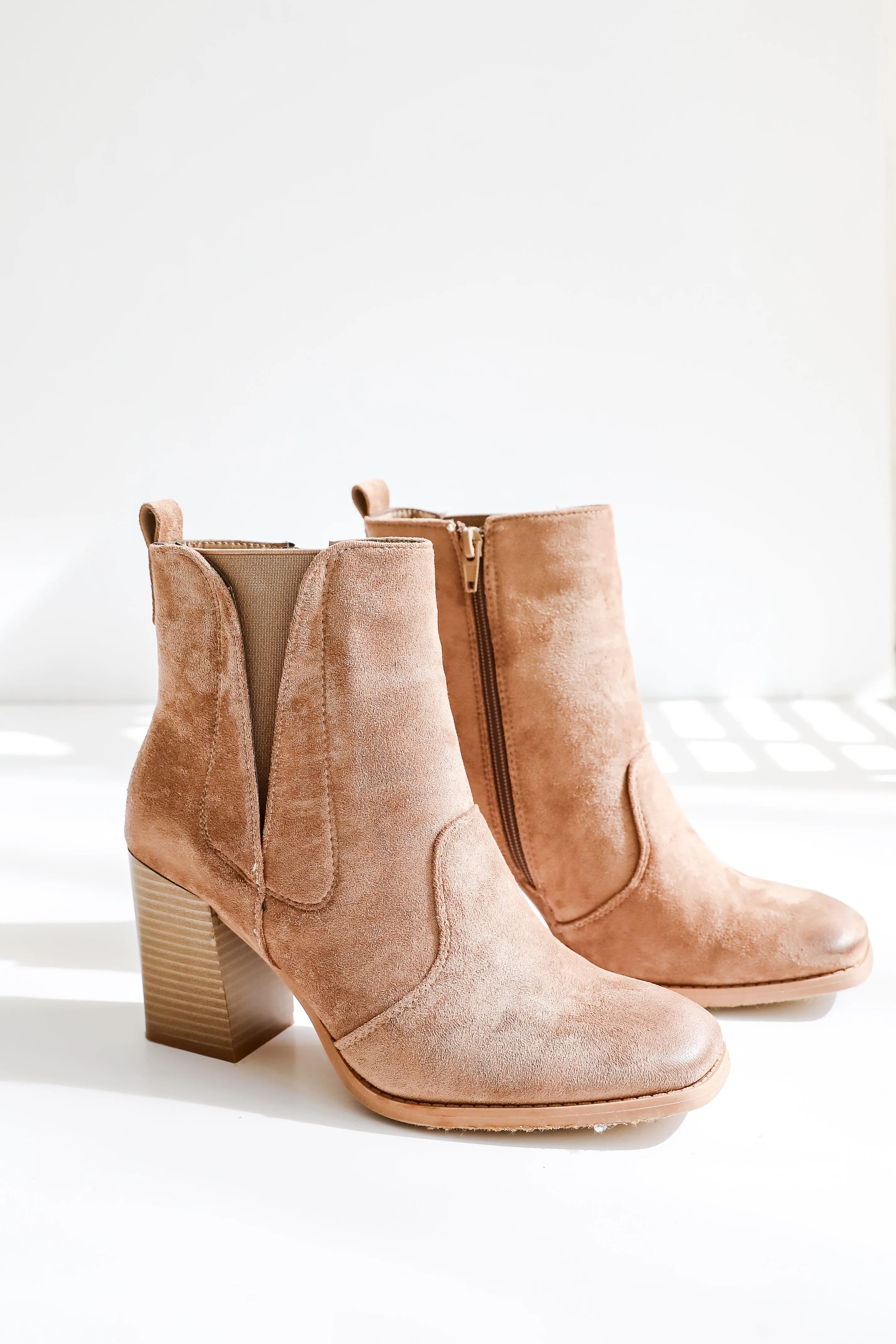 FINAL SALE - Finding My Way Taupe Suede Booties