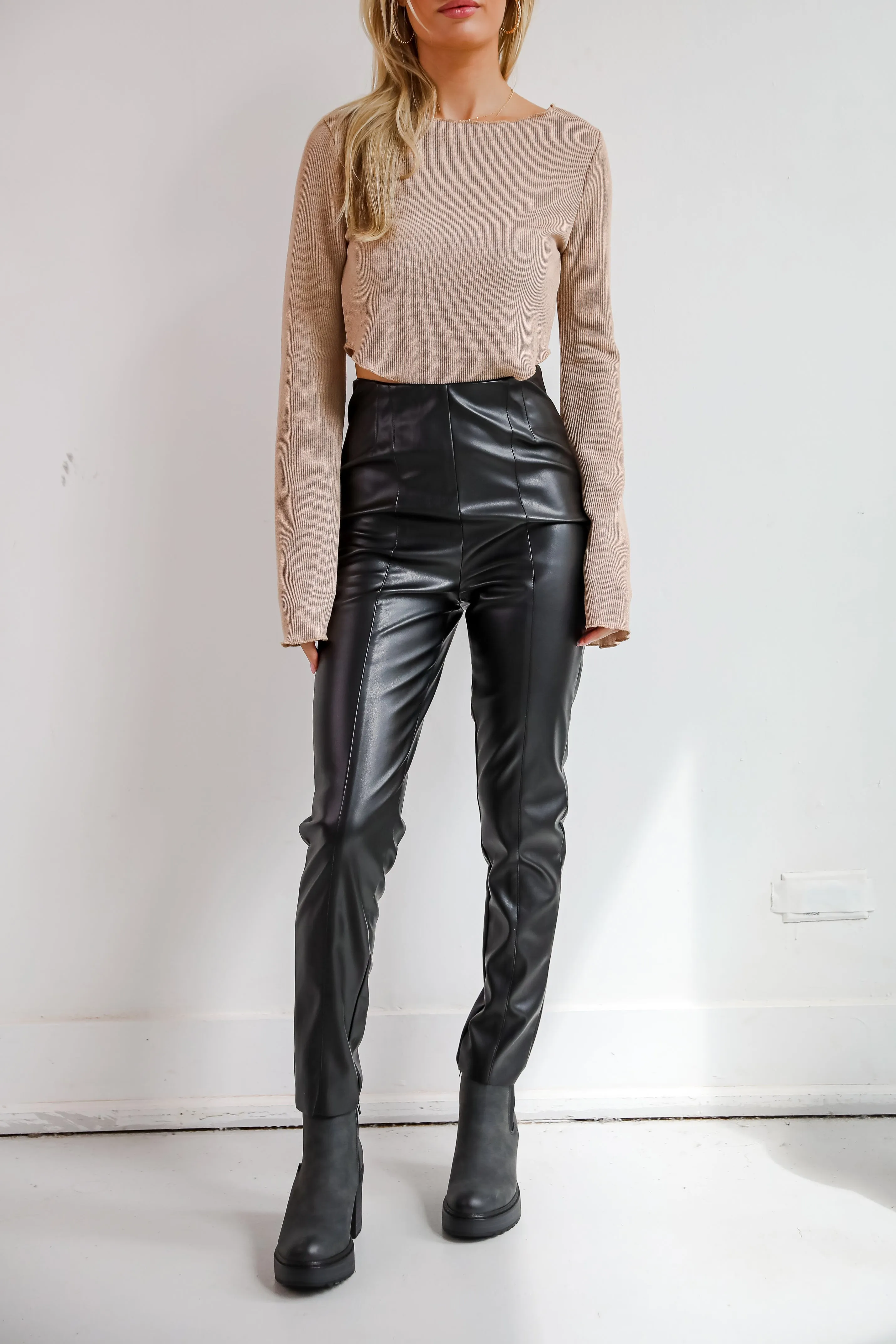 FINAL SALE - Regal Passion Black Leather Pants