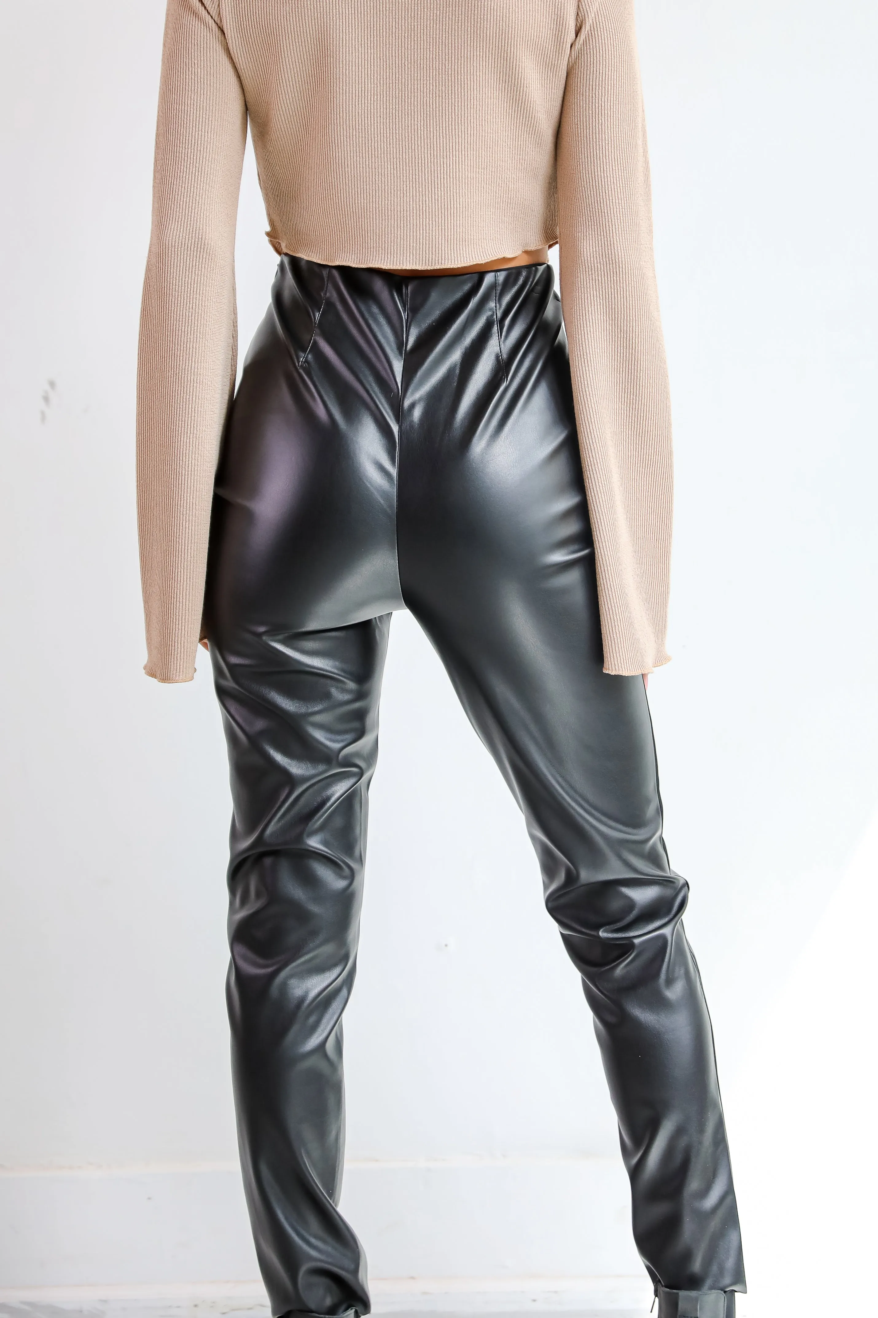 FINAL SALE - Regal Passion Black Leather Pants