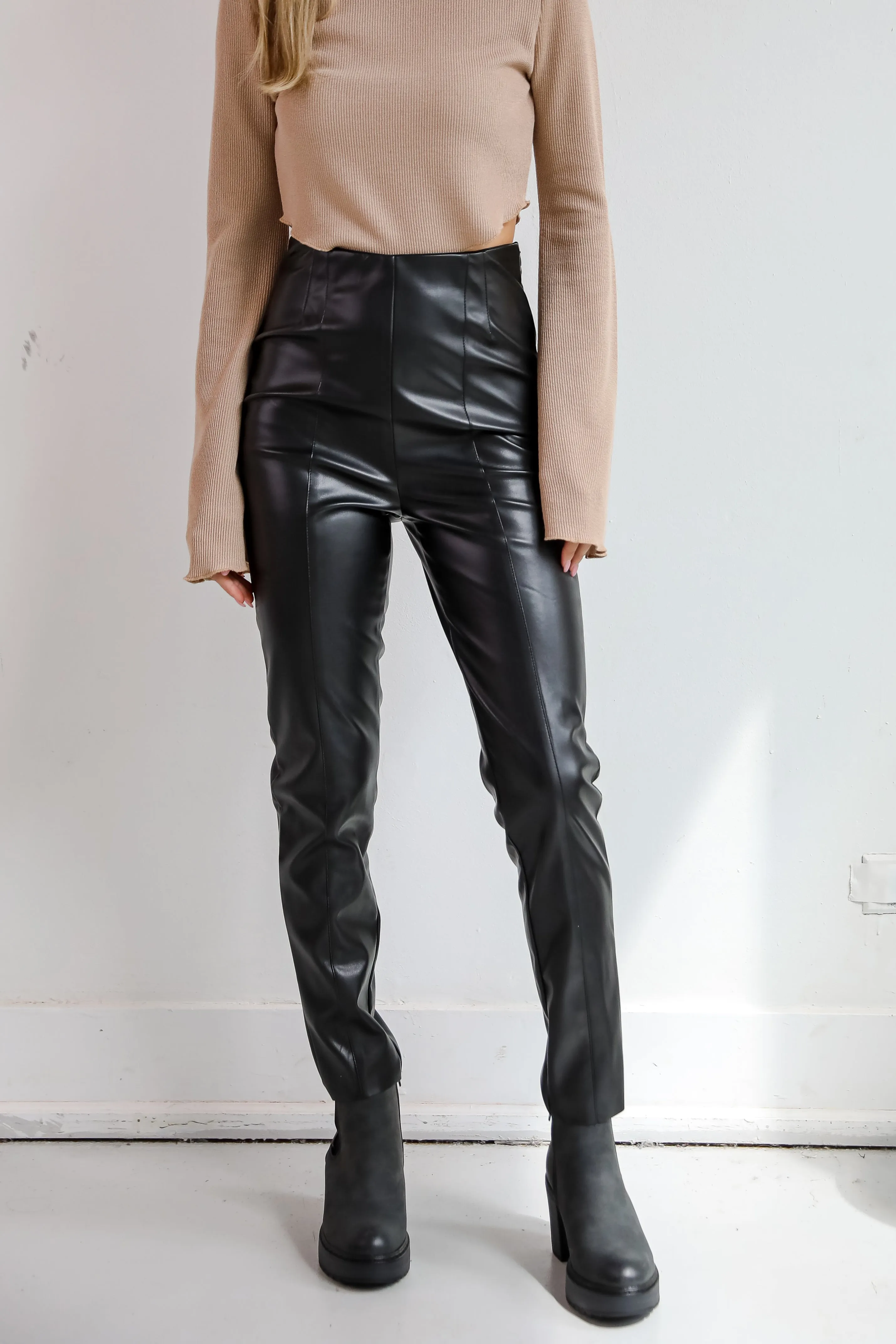 FINAL SALE - Regal Passion Black Leather Pants