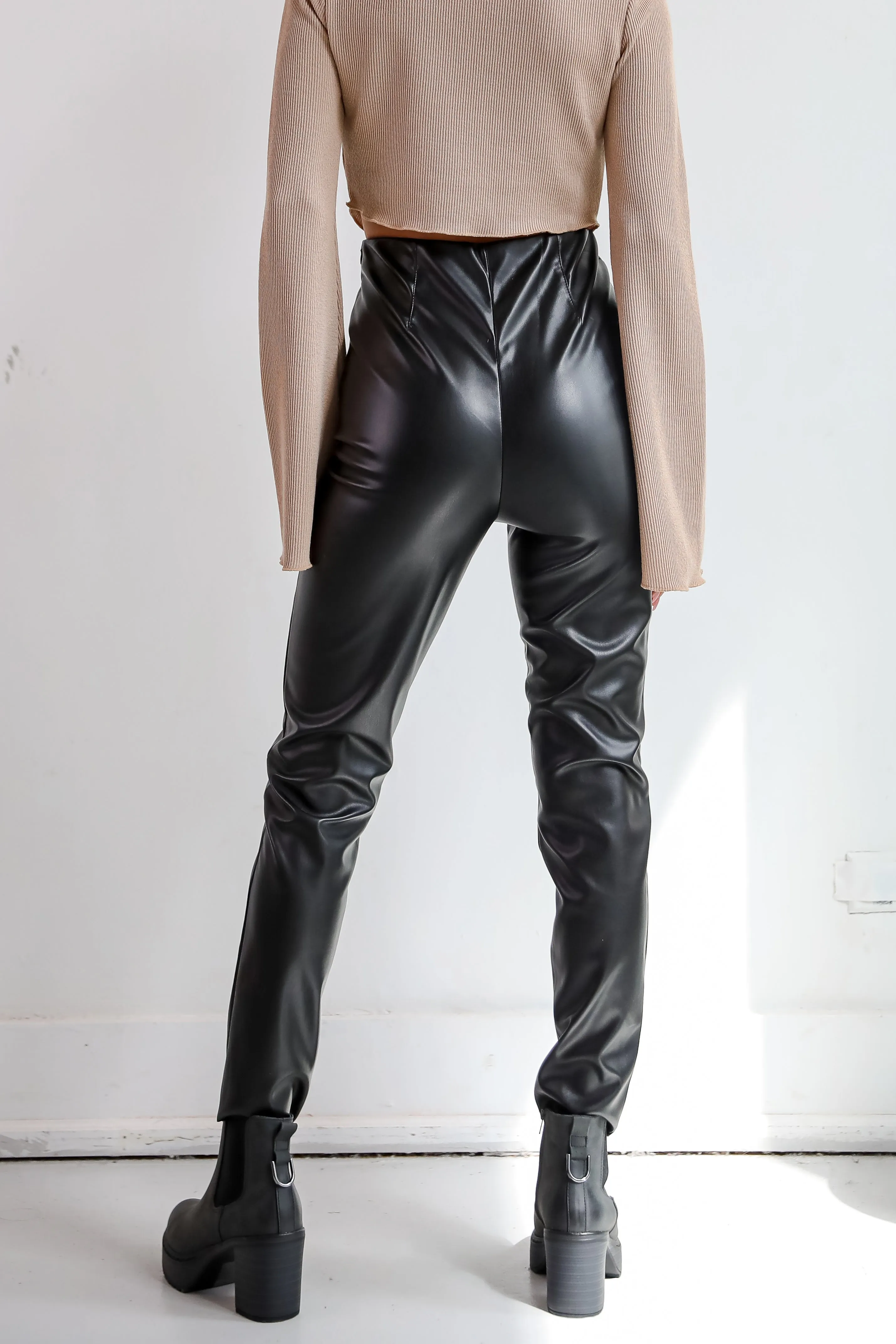 FINAL SALE - Regal Passion Black Leather Pants