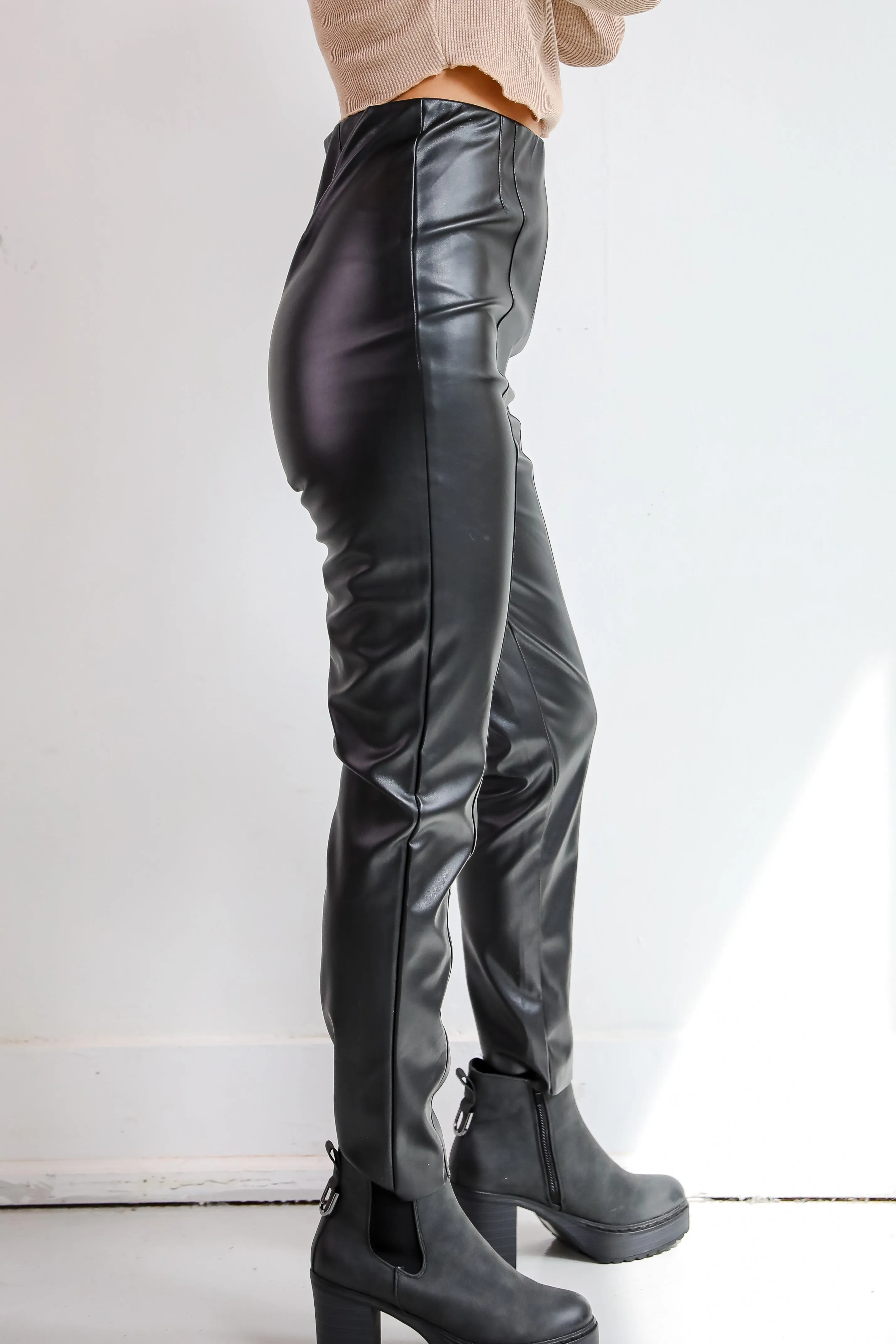FINAL SALE - Regal Passion Black Leather Pants
