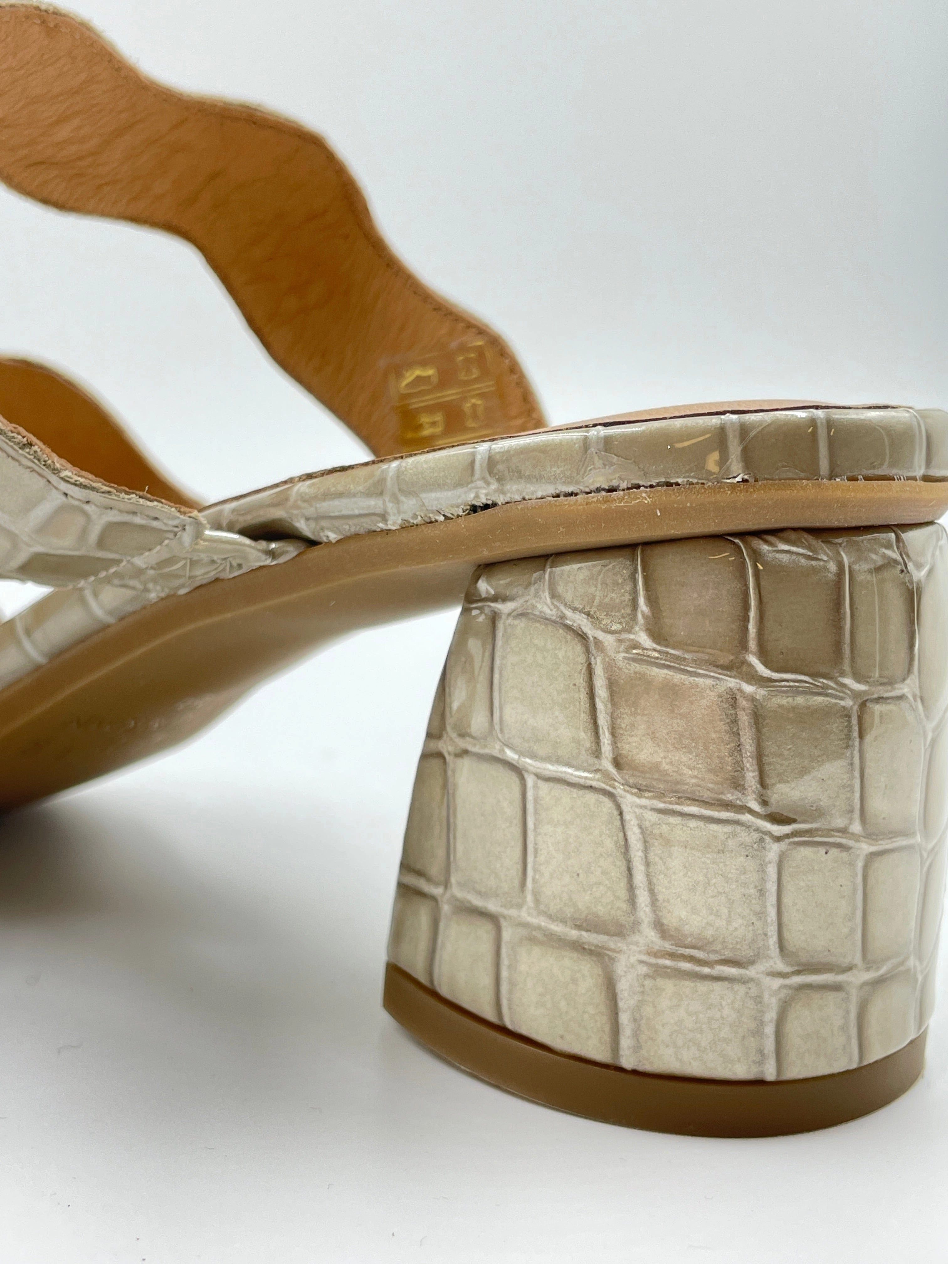 Imperfect Riva Embossed Beige Heel