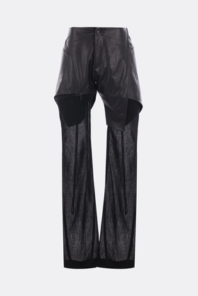 leather and canvas trousers