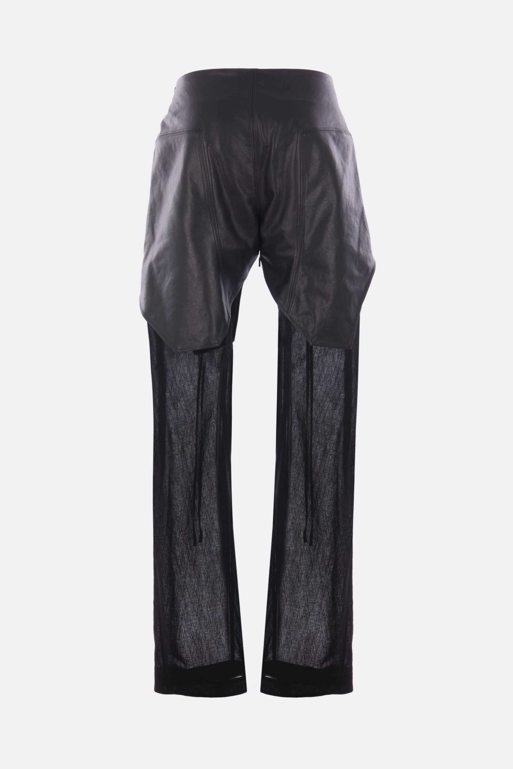 leather and canvas trousers
