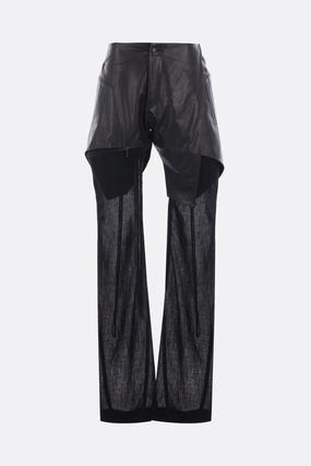 leather and canvas trousers