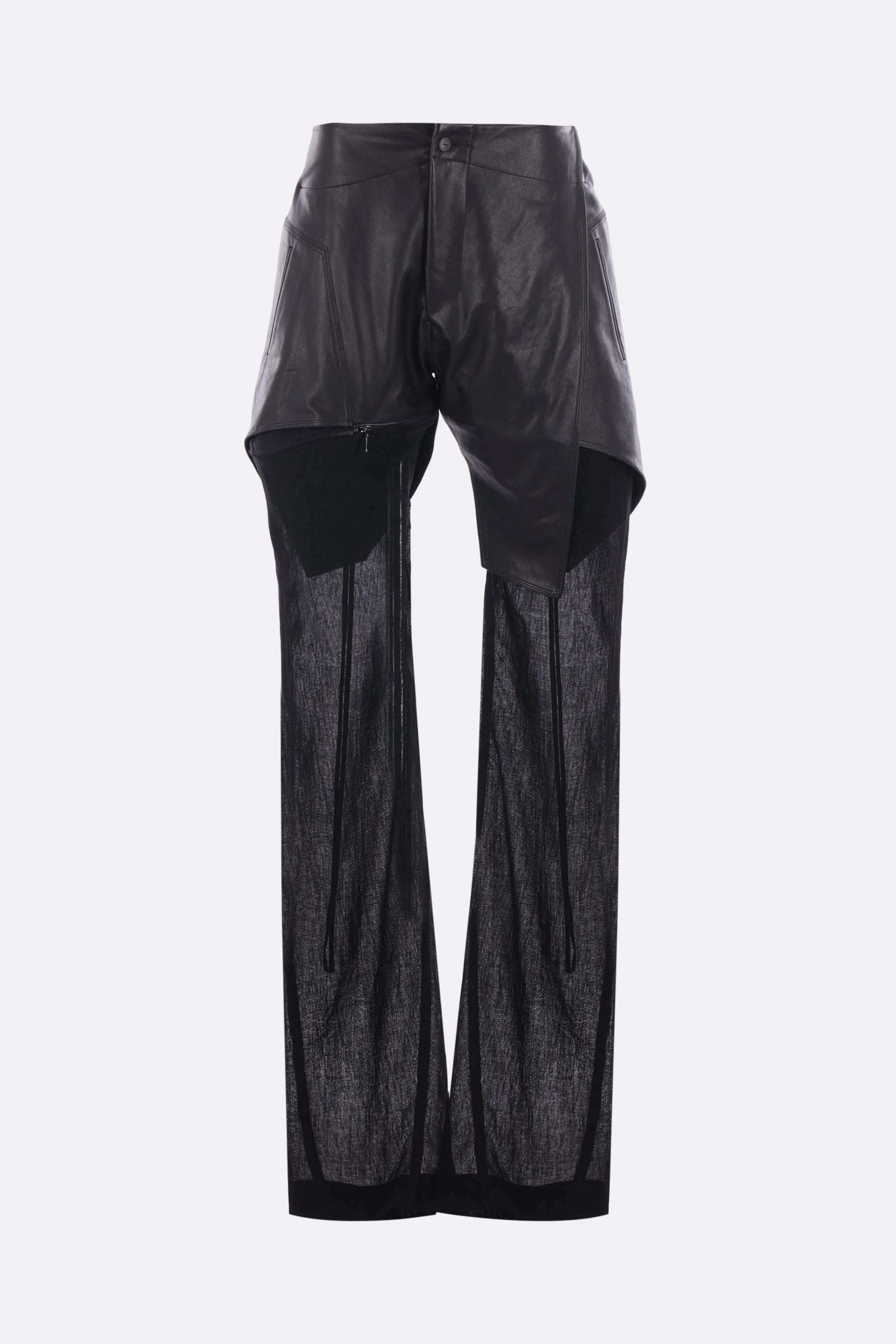 leather and canvas trousers