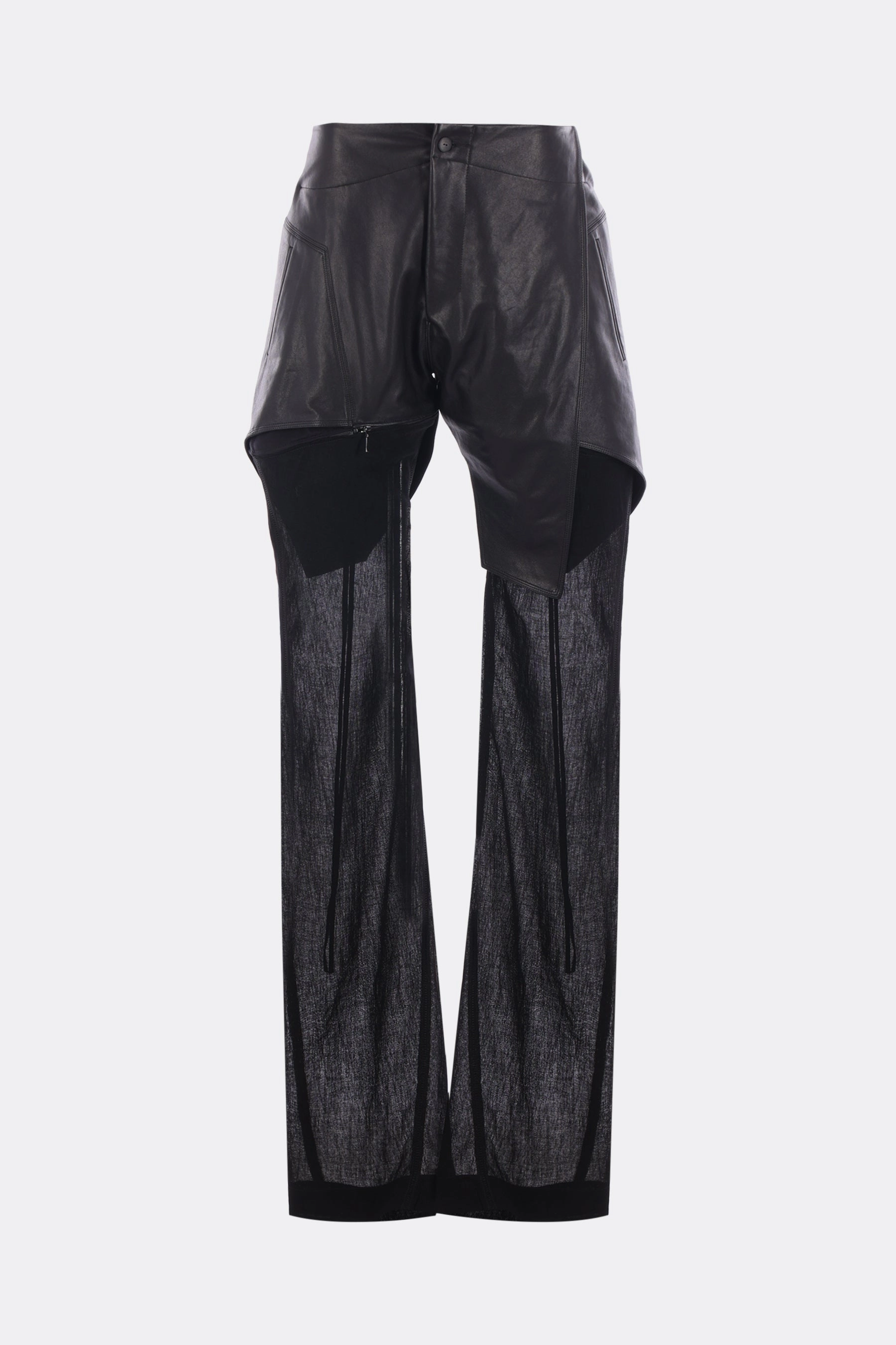 leather and canvas trousers