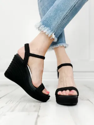 MIA Allda Strappy Wedges in Black