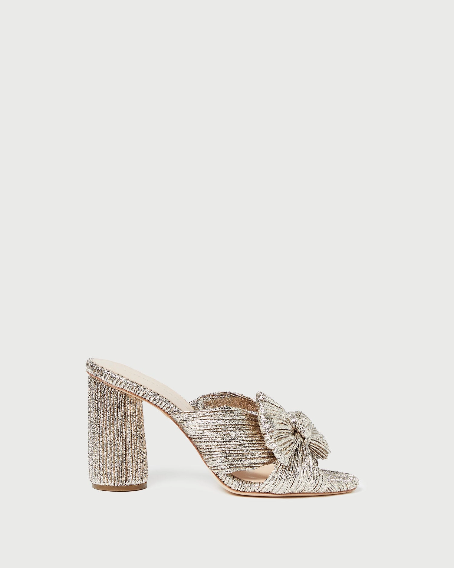 Penny Champagne Pleated Bow Heel