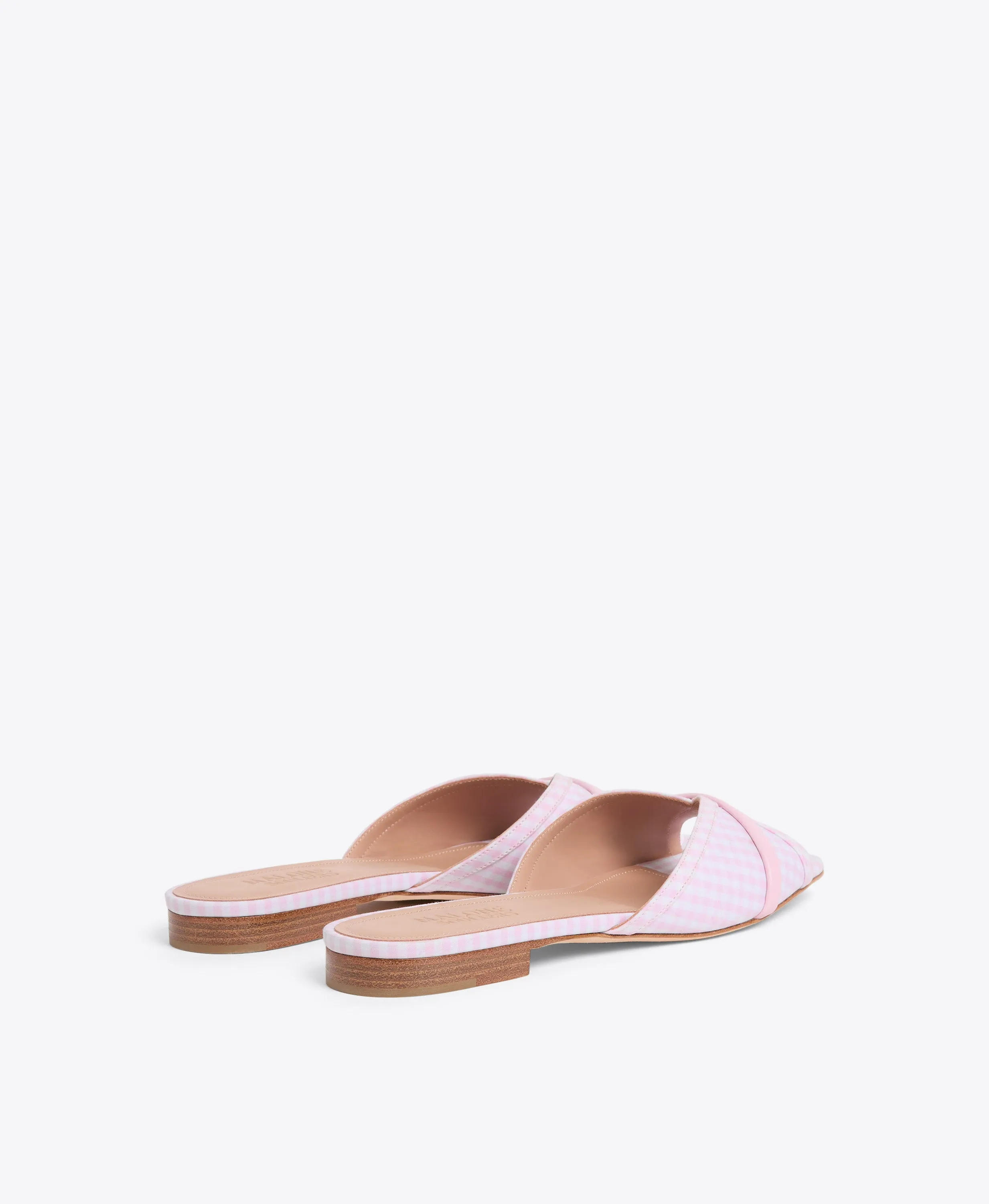 Perla Pink Gingham Flat Sandals