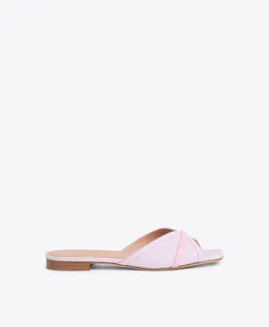 Perla Pink Gingham Flat Sandals