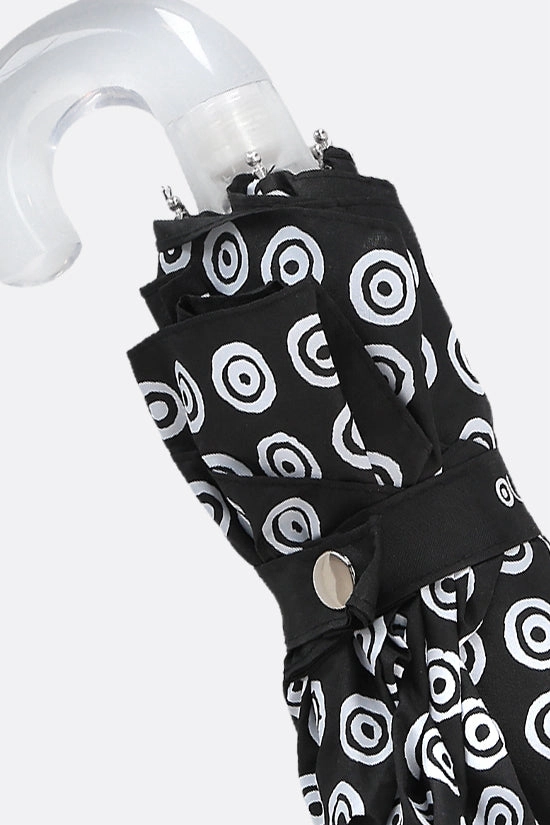 pocket umbrella in nylon with circles print