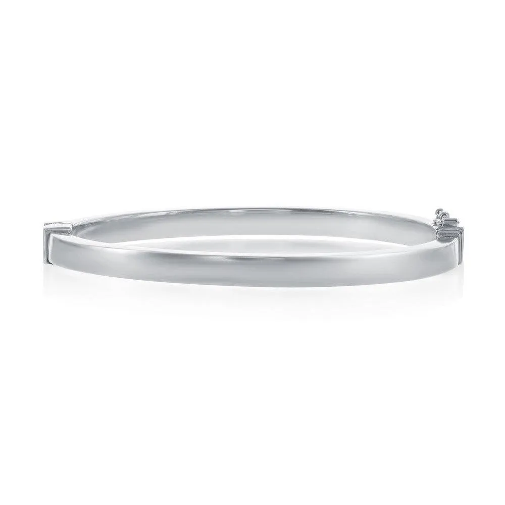 Sterling Silver Plain Hinged Bangle