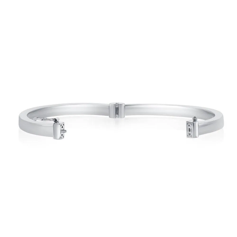 Sterling Silver Plain Hinged Bangle