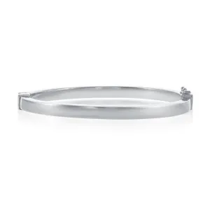 Sterling Silver Plain Hinged Bangle