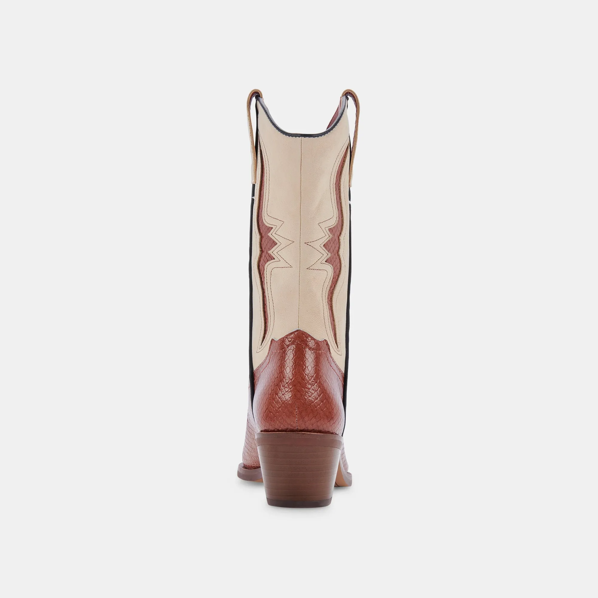 SUZZY BOOTS BROWN EMBOSSED LEATHER - re:vita