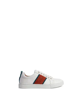 The Cannes Sneaker - White - Ocean & Sunset Orange