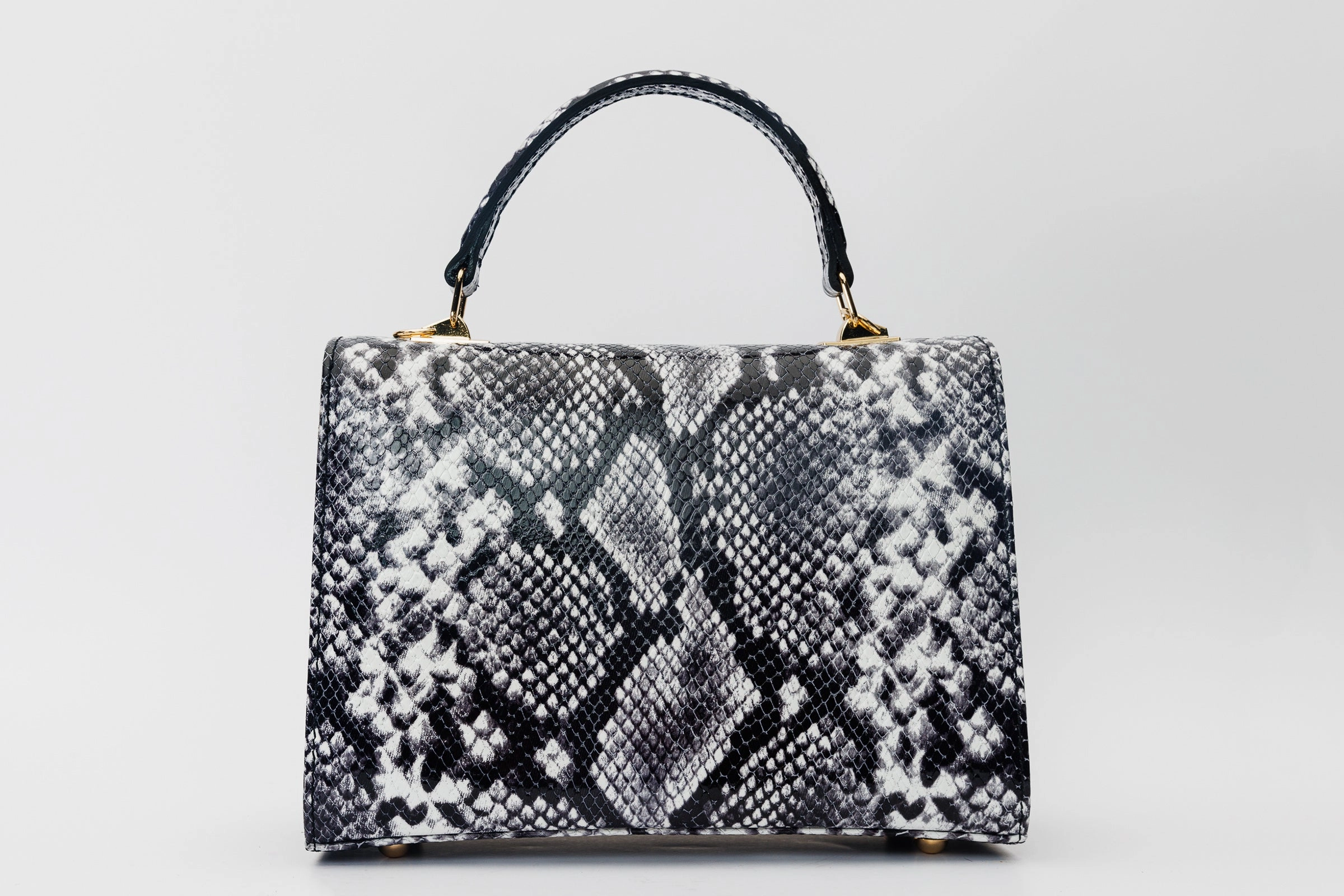 The Venezia Black & White Leather Handbag