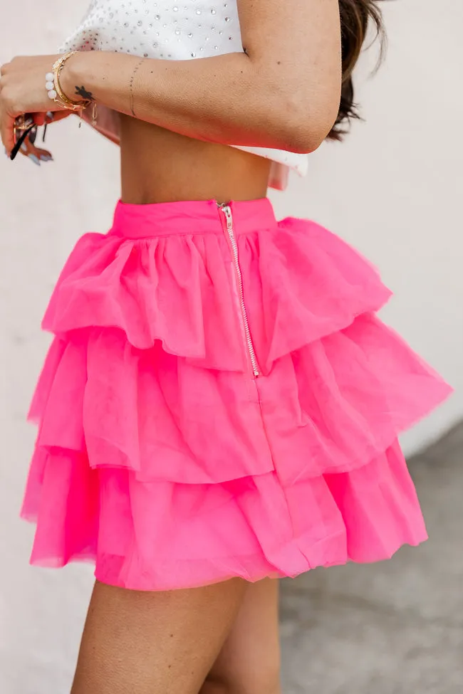 Where We Wanna Go Pink Tiered Tulle Skirt FINAL SALE