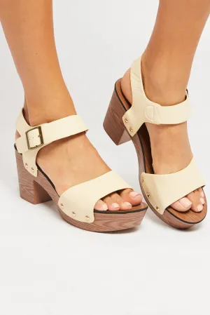 White Platform Clog Sandals