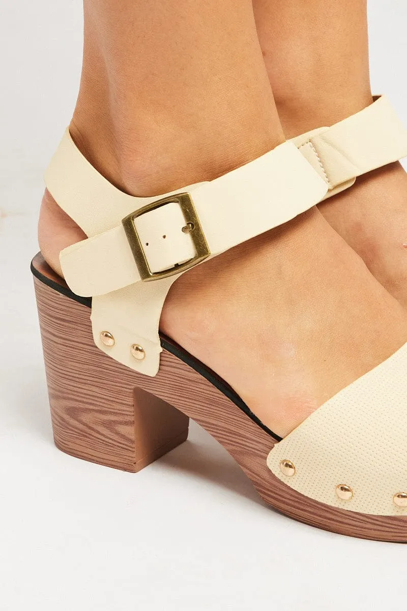 White Platform Clog Sandals